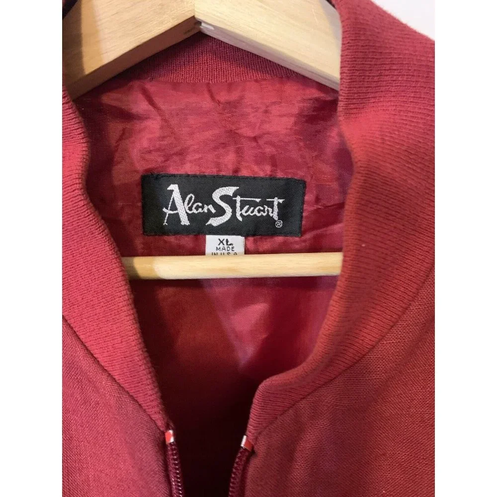 VTG ALAN STUART Men’s Sz XL Full Zip Jacket Red‎ Made In USA
